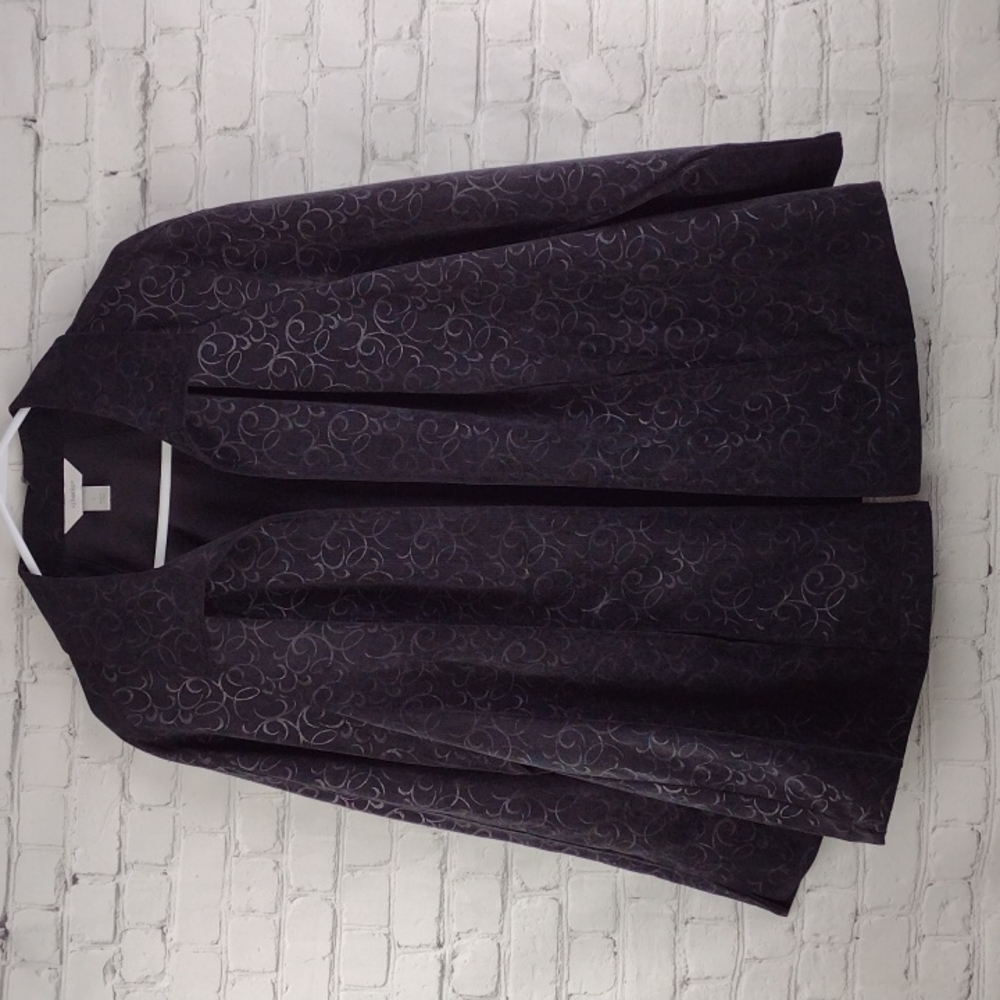 Cj Banks Black Corduroy Print Jacket sz X 14W